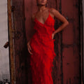 Vestido volantes elegante