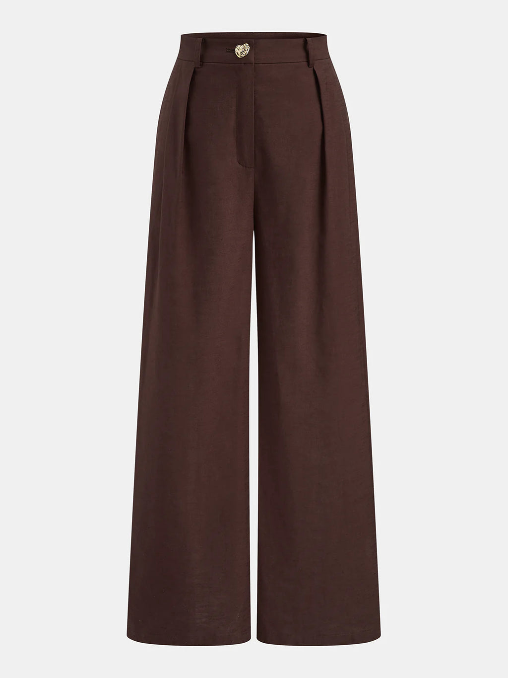 Conjunto de pantalón y top halter abotonado en mezcla de lino y algodón
