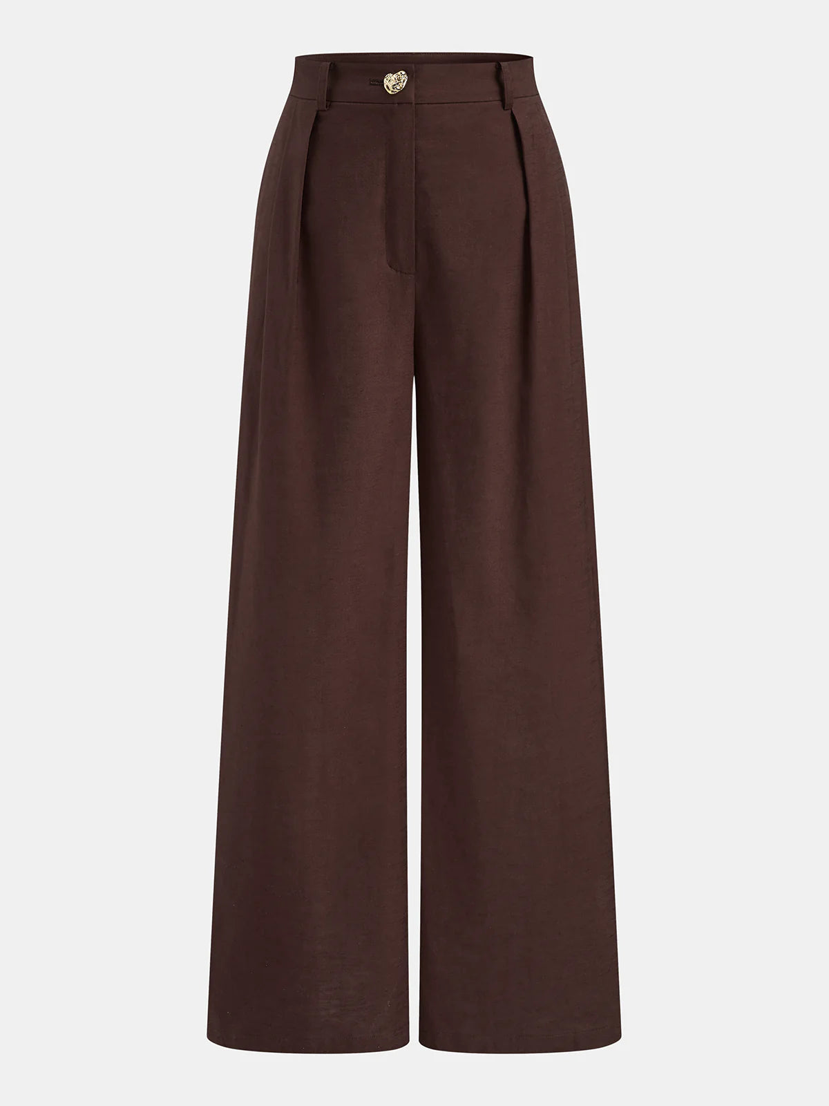 Conjunto de pantalón y top halter abotonado en mezcla de lino y algodón