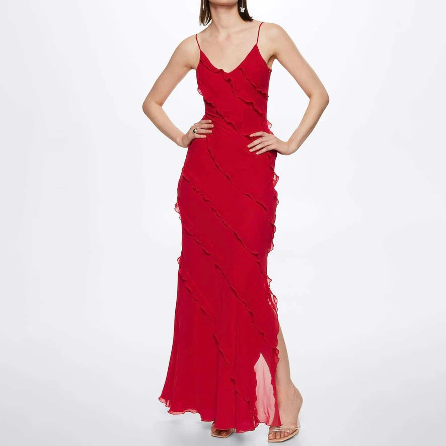 Vestido volantes elegante