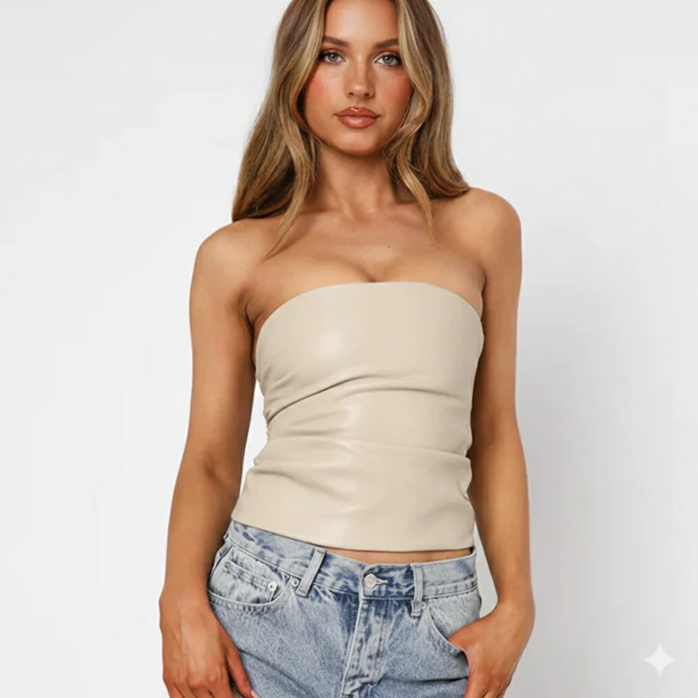 Top estilo cuero