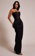 Corset Top Negro Floral