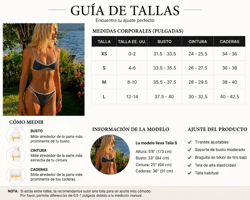 Bikini de dos piezas con espalda descubierta y lazada ajustable